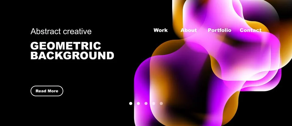 Abstract design features vibrant colors, fluid shapes, website navigation 库存插图