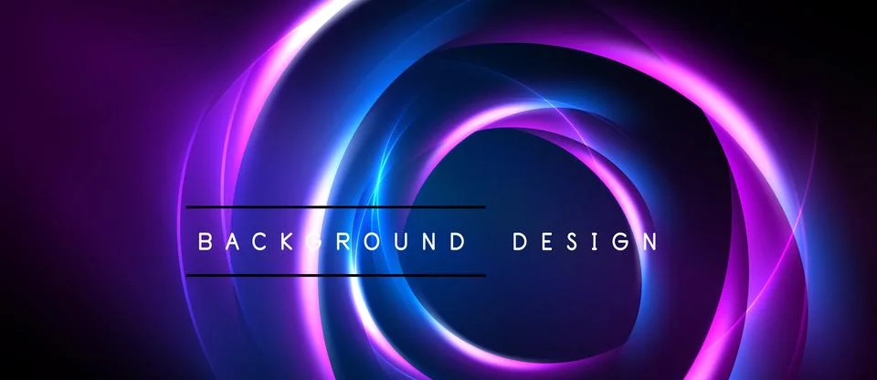 Abstract design features vibrant concentric circles. Purple, blue hues create Stock Illustration
