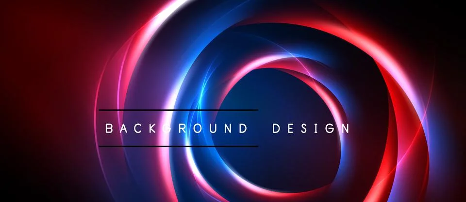 Abstract design features vibrant concentric circles. Red, blue hues create Stockillustratie