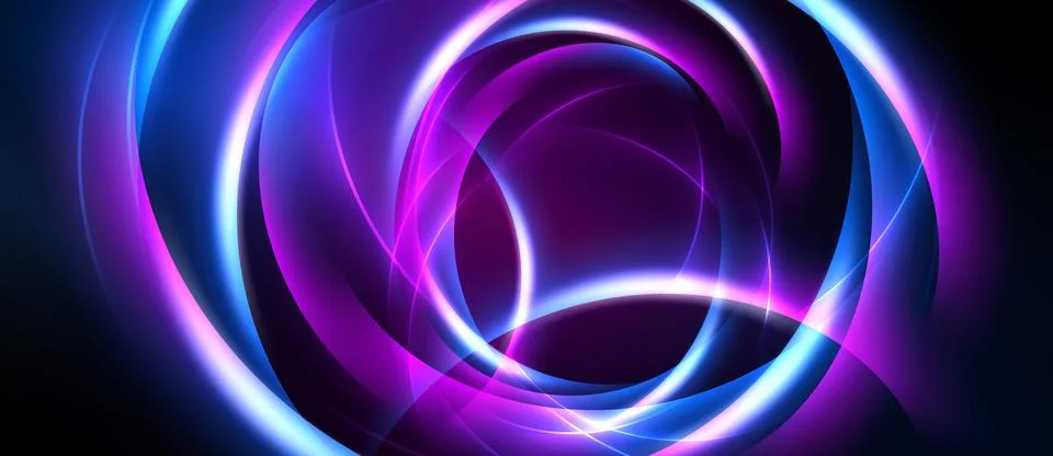 Abstract design features vibrant concentric circles. Blue, purple hues create Stock Illustration