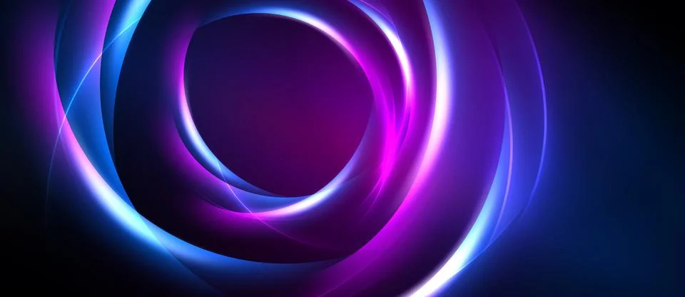 Abstract design features vibrant concentric circles. Blue, purple hues create Stockillustratie