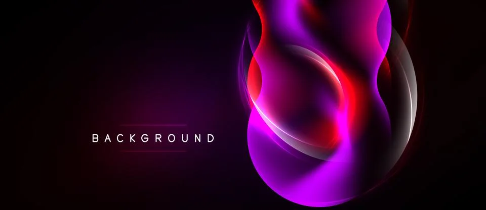 Abstract design features vibrant curves, glowing lines, dark background. Mode Stock Illustration