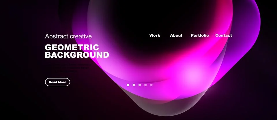 Abstract design features vibrant fluid shapes, dark background. Navigation Stock Illustration