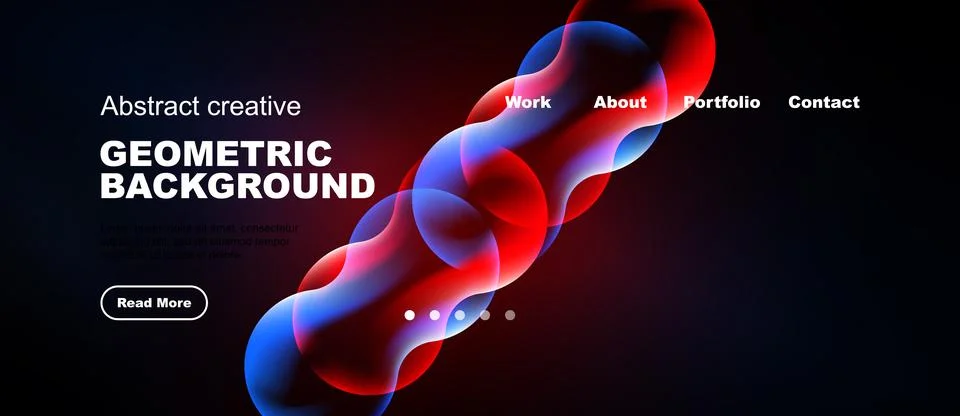 Abstract design features vibrant fluid shapes, dark background. Navigation Stock Illustration
