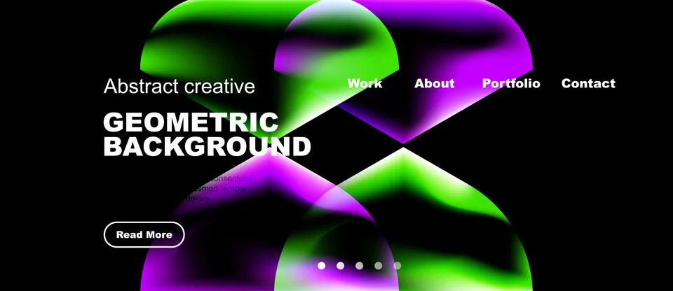 Abstract design features vibrant fluid shapes, dark background. Navigation Stock Illustration