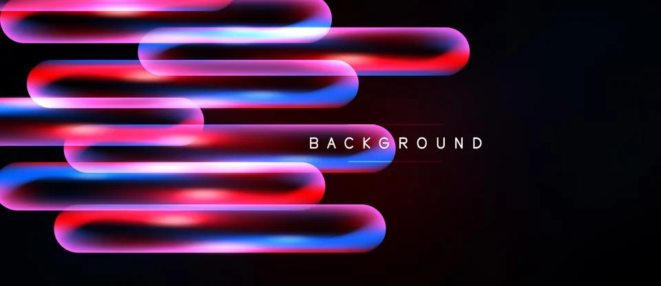 Abstract design features vibrant glowing lines over dark background. Modern Ilustração Stock