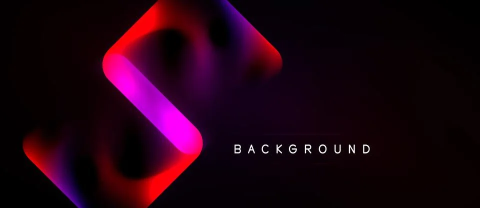 Abstract design features vibrant gradient shapes. Red, purple, blue hues crea Stock Illustration