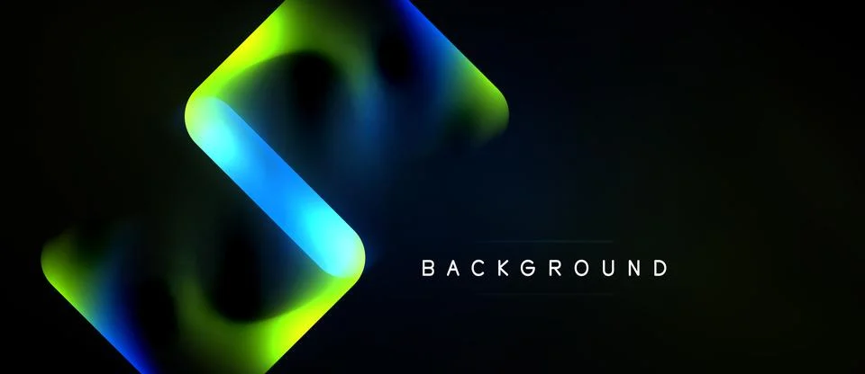 Abstract design features vibrant gradient shapes. Dark background enhances Illustrazione stock