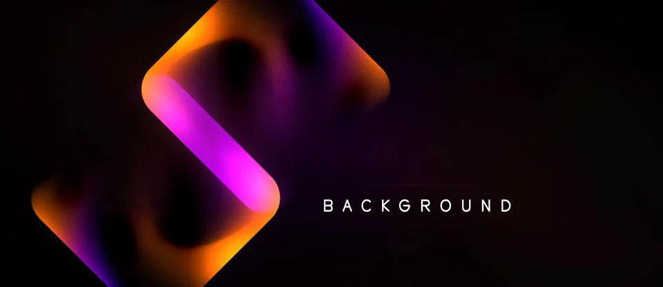Abstract design features vibrant gradient shapes. Dark background emphasizes Illustrazione stock