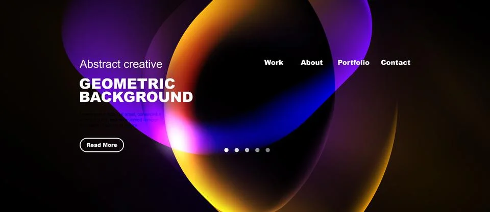 Abstract design features vibrant gradients, geometric shapes, dark background 스톡 일러스트