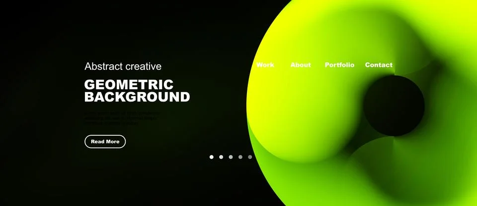 Abstract design features vibrant green shapes, dark background. Minimalist Stock Illustration