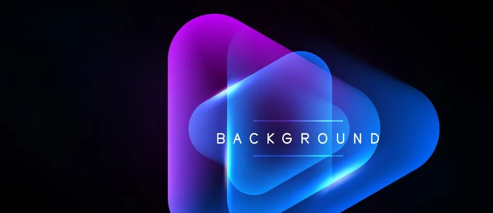 Abstract design features vibrant layers, glowing effects, dark background. Te Stock Illustration