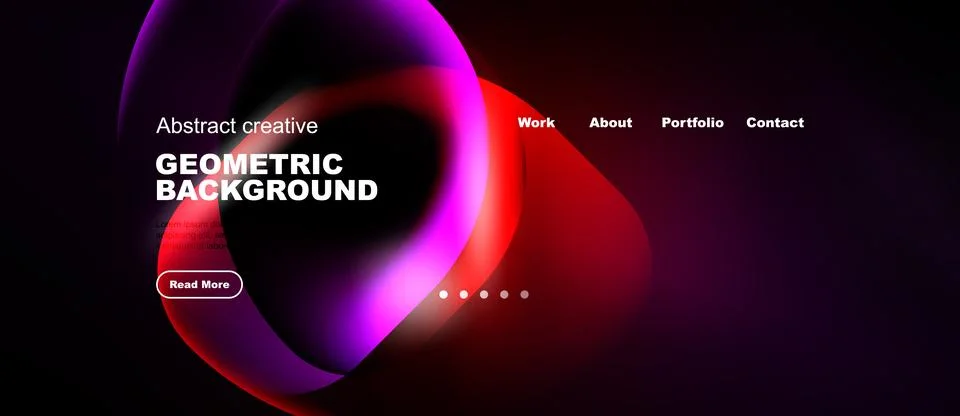 Abstract design features vibrant layers, flowing shapes, dark background. Tex Stock Illustration