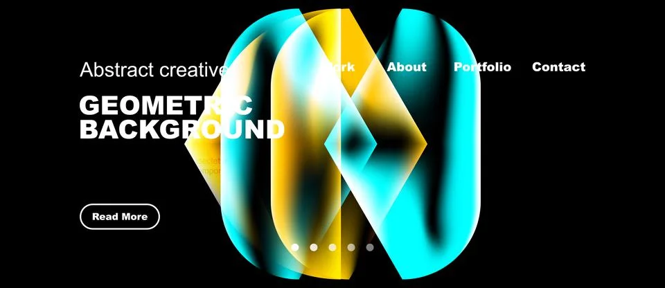 Abstract design features vibrant layers, geometric shapes, dark background... Stock Illustration