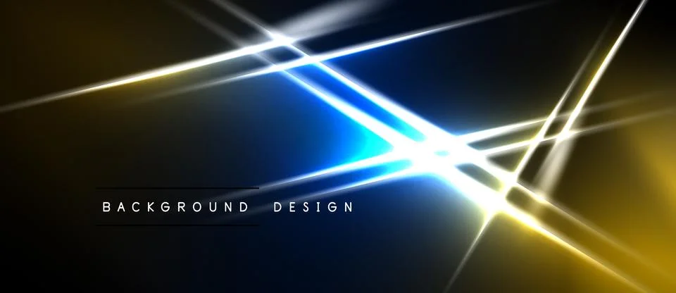 Abstract design features vibrant lines, bright flares. Dark background cont.. 库存插图