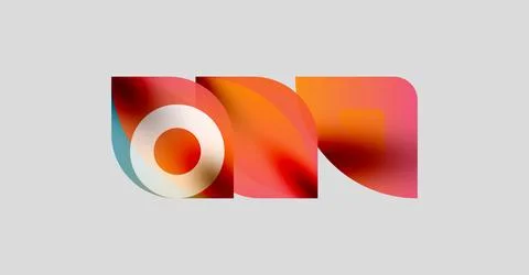 Abstract design features vibrant orange, red layers. Circular element present 스톡 일러스트