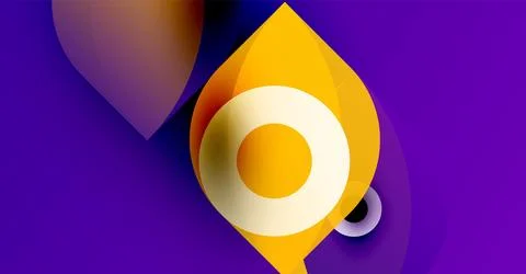 Abstract design features vibrant orange, purple hues. Circular elements overlap イラスト素材