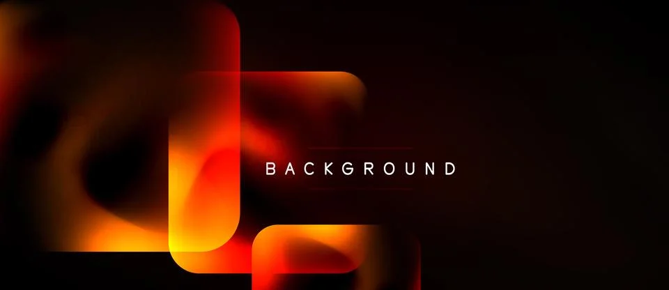 Abstract design features vibrant orange layers over dark background. Geometri Illustrazione stock