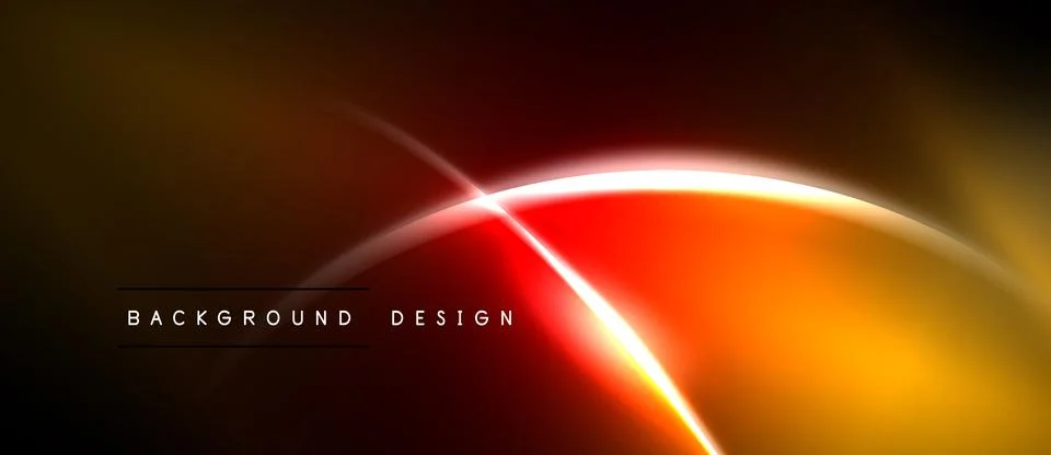 Abstract design features vibrant orange, red glows. Dark background emphasize Stock Illustration