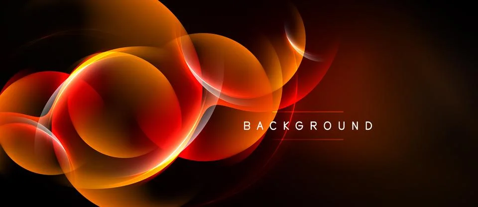 Abstract design features vibrant orange, red swirls. Dark background creates 스톡 일러스트