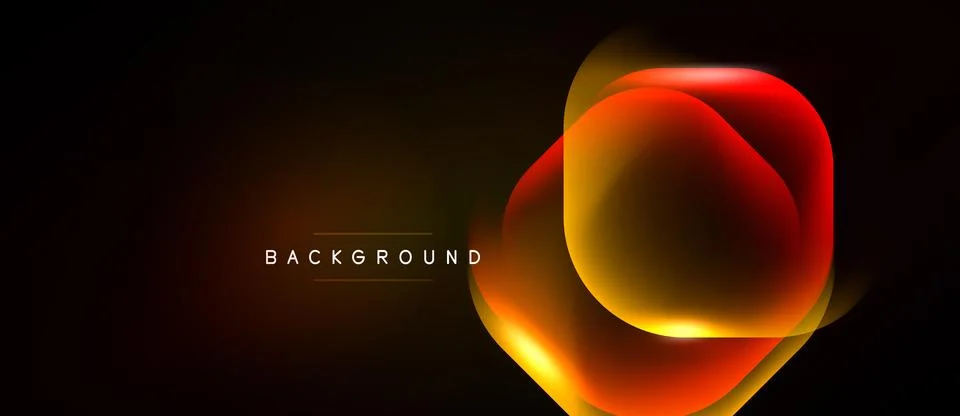 Abstract design features vibrant orange, red layers. Dark background emphasiz Stock Illustration