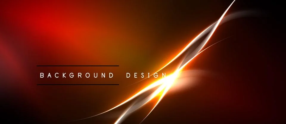 Abstract design features vibrant orange, red gradients. Diagonal light streak 스톡 일러스트
