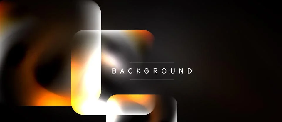 Abstract design features vibrant orange, white layers over dark background. Illustrazione stock