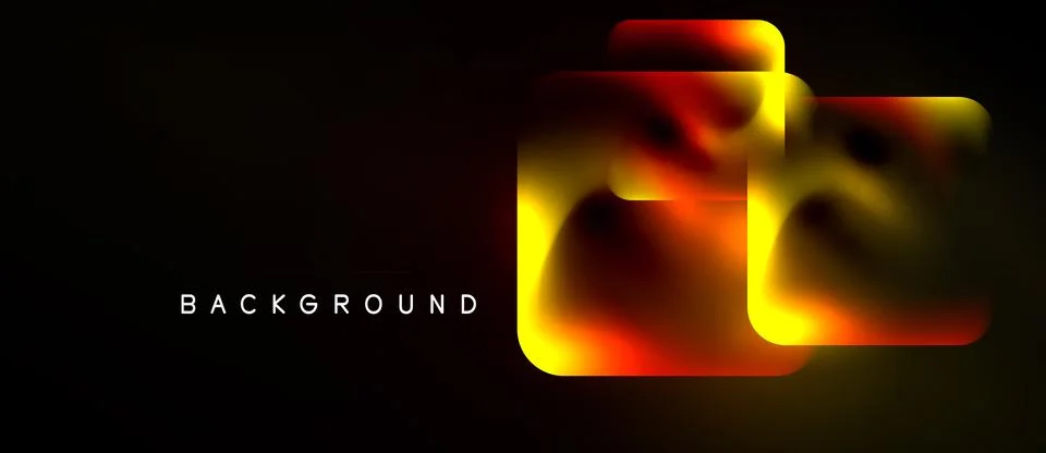 Abstract design features vibrant orange, yellow shapes over dark background. 스톡 일러스트