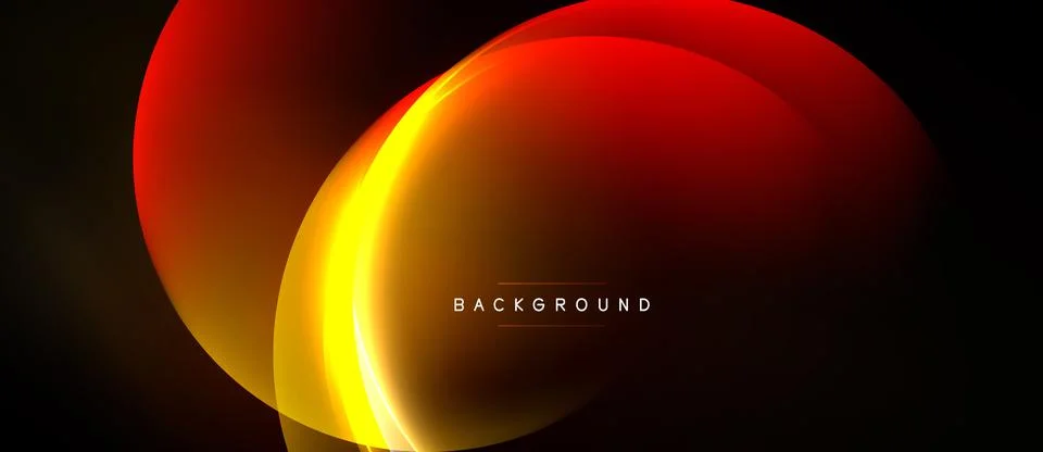 Abstract design features vibrant orange, yellow layers over black background. Stock Illustration