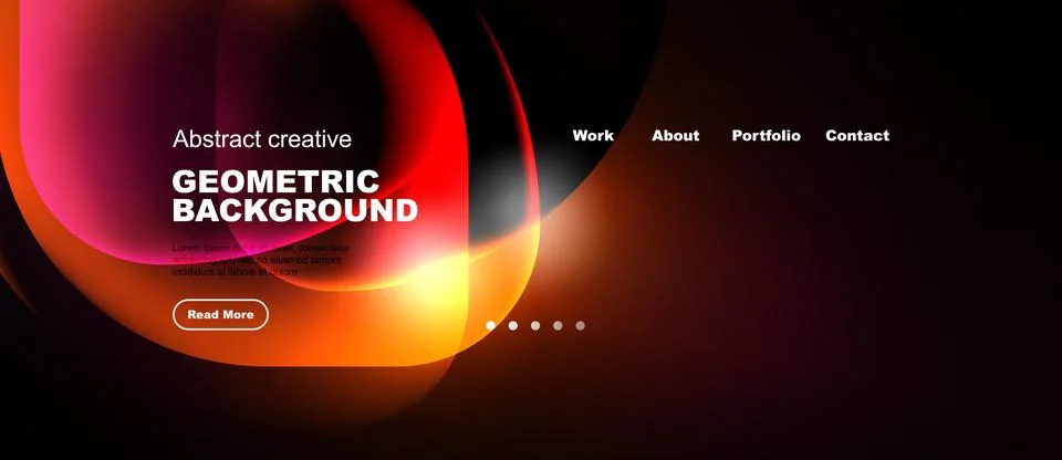 Abstract design features vibrant orange, red shapes. Dark background highligh 스톡 일러스트