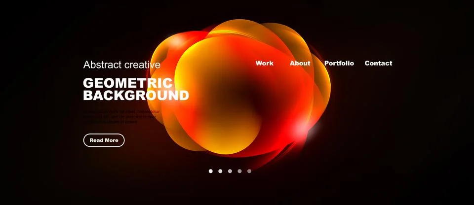 Abstract design features vibrant orange shapes over dark background. Text Ilustração Stock