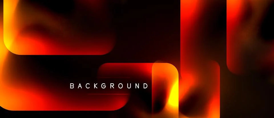 Abstract design features vibrant orange, red gradients. Shapes overlap creati Stock Illustration