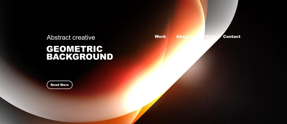 Abstract design features vibrant orange shapes, dark background. Minimalist Stock Illustration