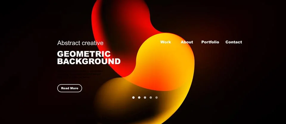 Abstract design features vibrant orange, red gradients. Dark background Illustrazione stock