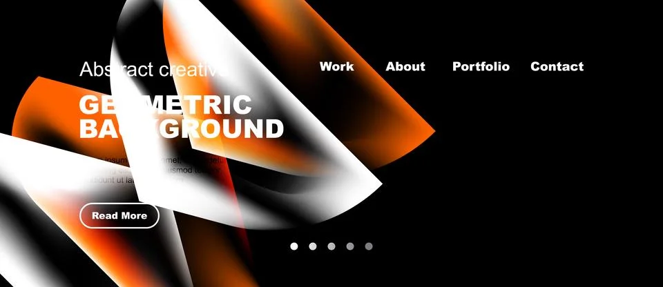 Abstract design features vibrant orange, white layers. Text overlays black .. Stock Illustration