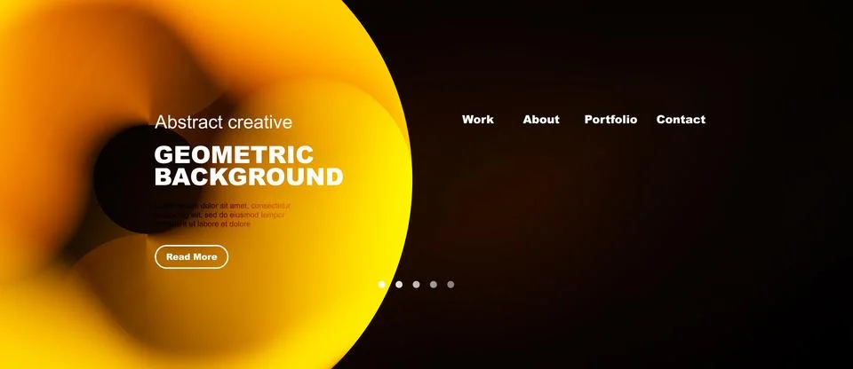 Abstract design features vibrant orange shapes over dark background. Website Stock Illustration