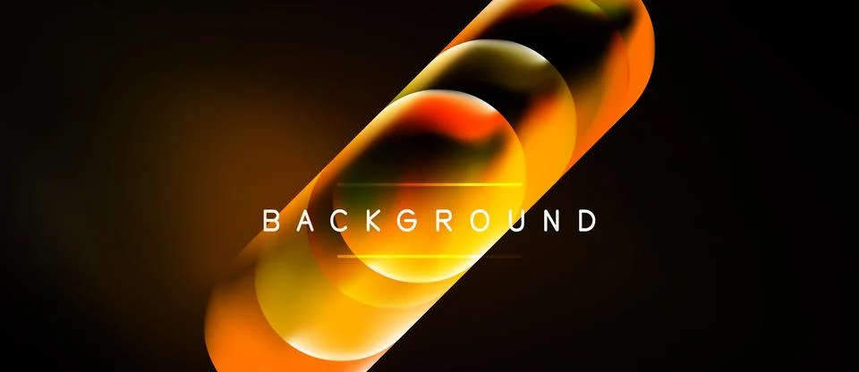 Abstract design features vibrant orange, yellow gradients. Text BACKGROUND Stock Illustration