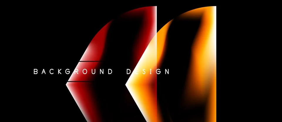 Abstract design features vibrant orange, red gradients. Modern aesthetic, Stock Illustration
