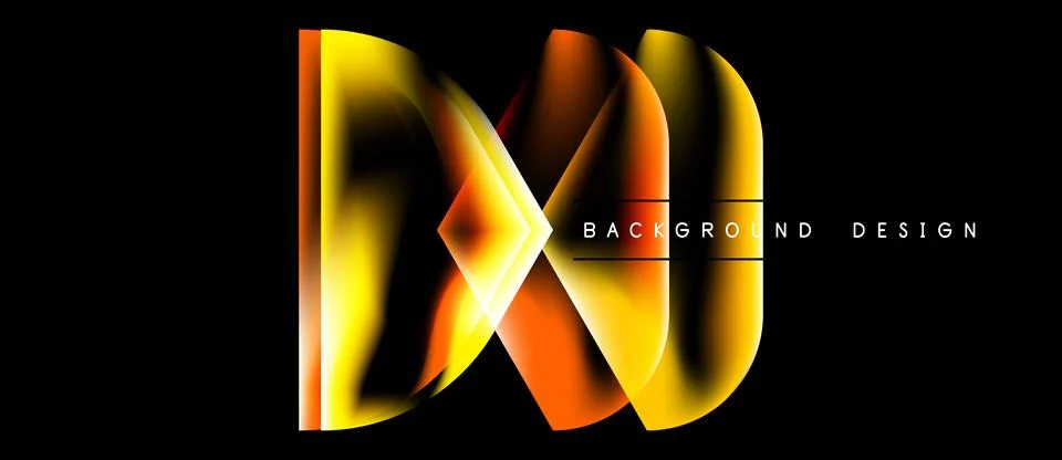 Abstract design features vibrant orange, yellow gradients. Modern aesthetic, Stock Illustration
