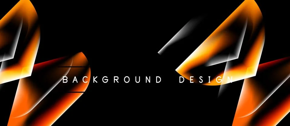 Abstract design features vibrant orange lines against black backdrop. Dynamic Stock Illustration