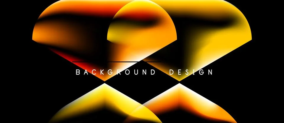 Abstract design features vibrant orange curves against black background. Lett Stock Illustration
