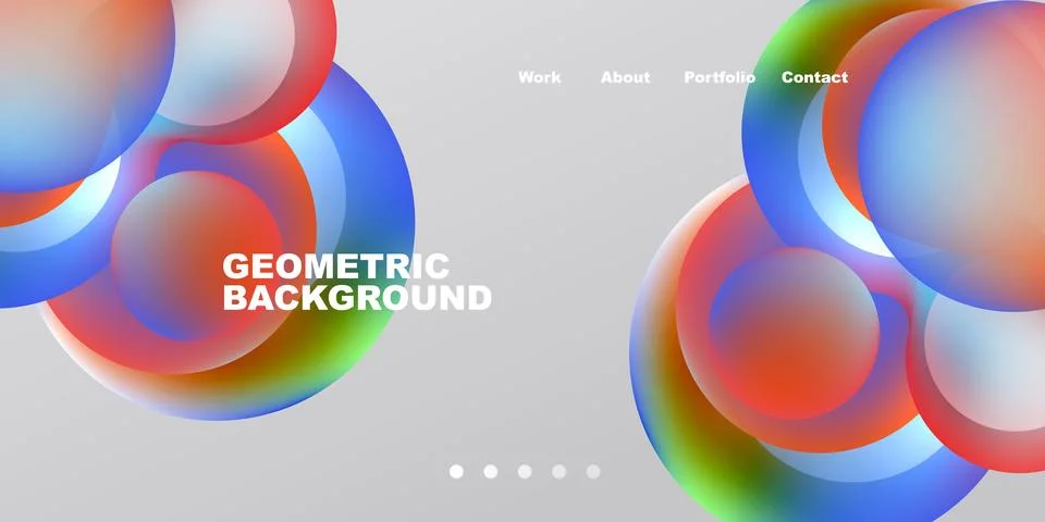 Abstract design features vibrant overlapping circles. Gradient colors create Stock Illustration