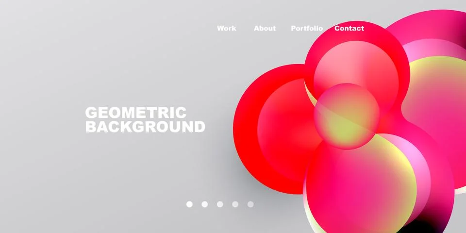 Abstract design features vibrant overlapping circles. Text includes work, a.. Stock Illustration