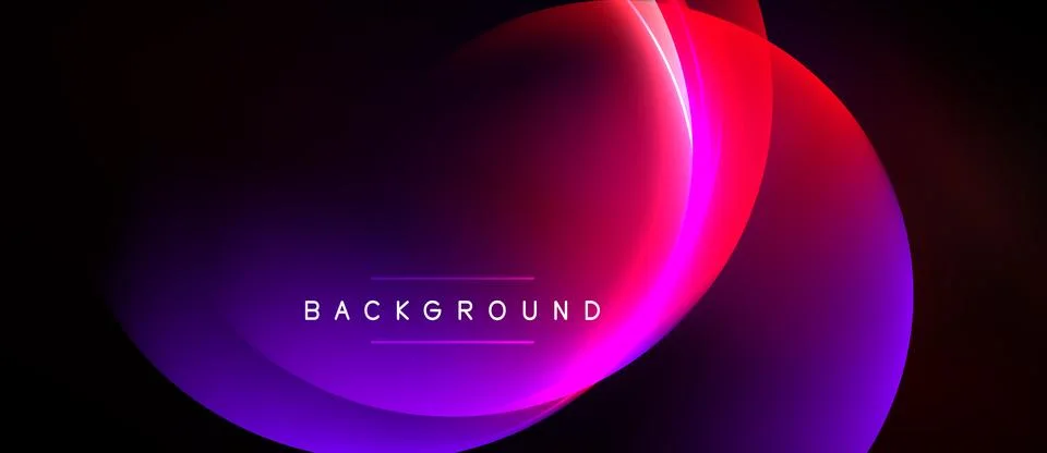 Abstract design features vibrant overlapping circles. Colors transition from Illustrazione stock