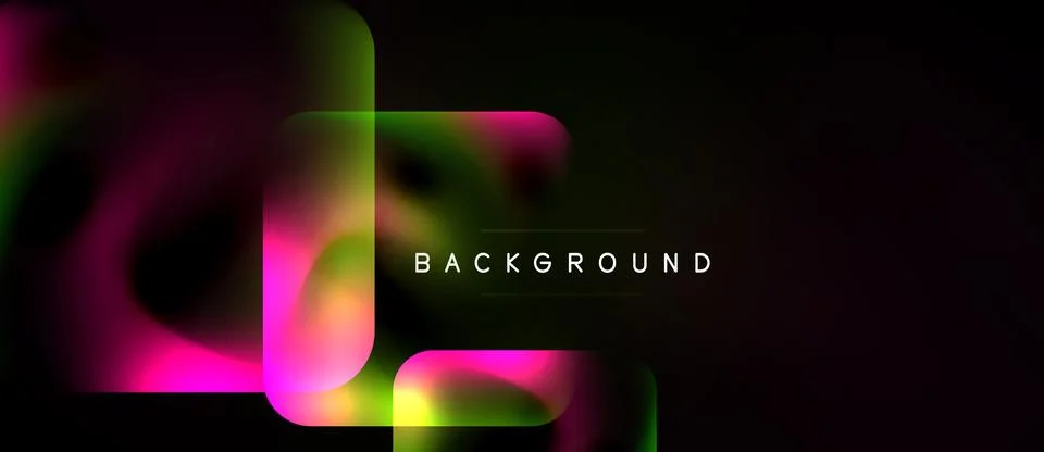 Abstract design features vibrant overlapping layers. Pink, green, yellow hues イラスト素材