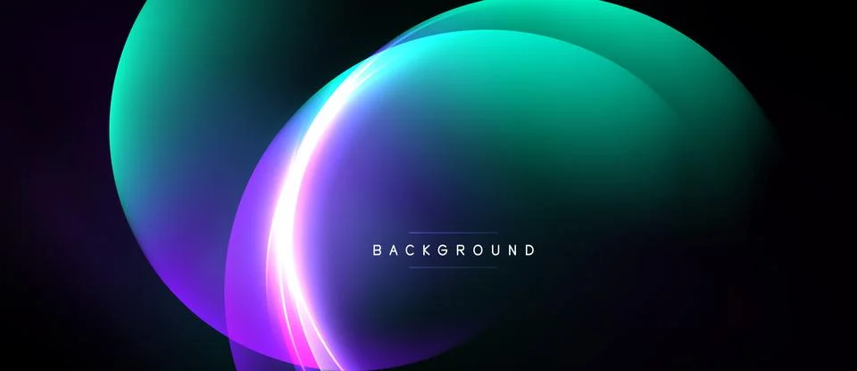 Abstract design features vibrant overlapping circles. Gradient colors blend.. Stock Illustration