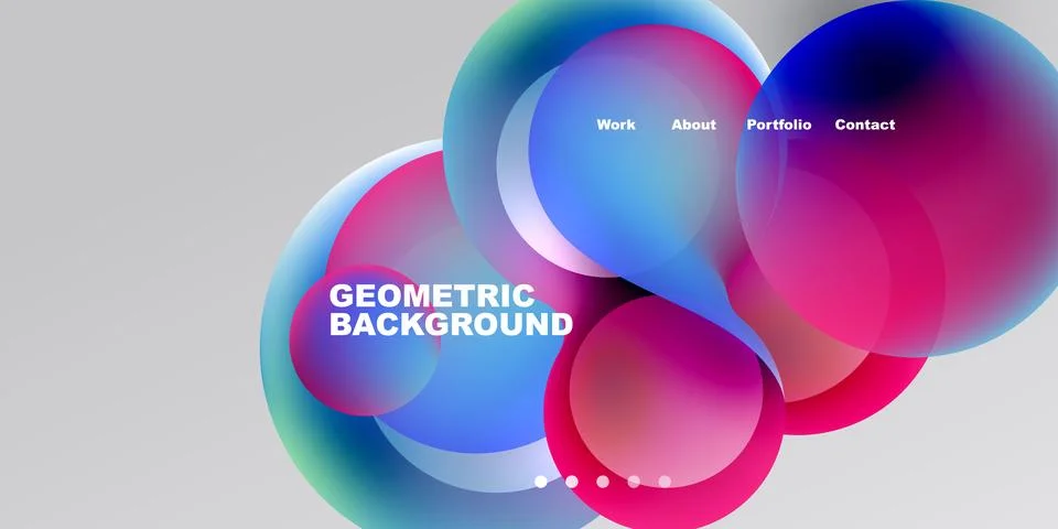 Abstract design features vibrant overlapping circles. Text includes work, a.. 스톡 일러스트