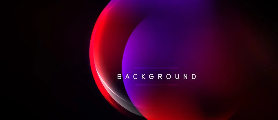 Abstract design features vibrant overlapping circles. Gradient colors trans.. Ilustración de archivo