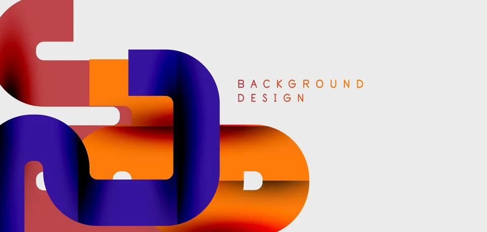Abstract design features vibrant overlapping shapes. Gradient colors create Stockillustratie