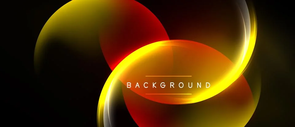 Abstract design features vibrant overlapping curves. Golden, red hues create Stock Illustration